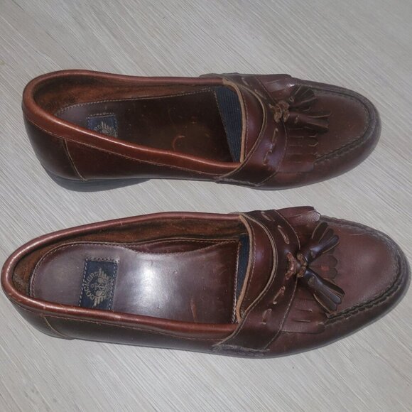 DOCKER'S Men's Leather Tassled Business Casual Slide Loafer 9 Career Formal Desi - Picture 4 of 8